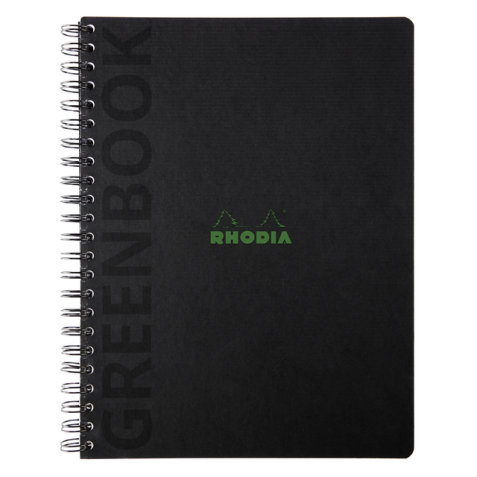 Cahier Rhodia Greenbook recyclé A4+ ligné 160 pages 90g couverture rigide