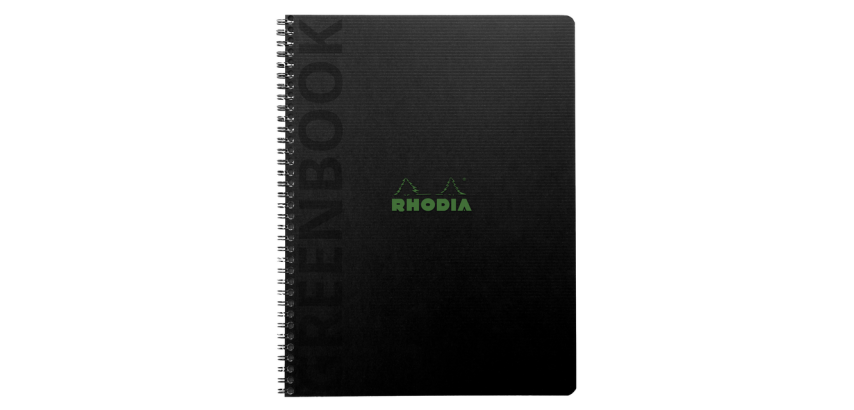 Rhodia Greenbook recycled A5+ notebook lined 160 pages 90g hard cover