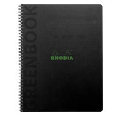 Rhodia greenbook softcover recycled a5+ 80sh lined c - black