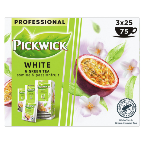 Thé Pickwick White & Green jasmin & fruit de la passion 25x 1,5g