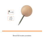 Punaises Nobo hout voor memobord 40 stuks
