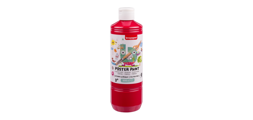 Gouache Bruynzeel flacon 500ml rouge primaire