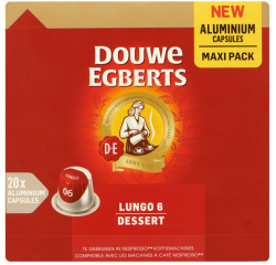 Capsules café Douwe Egberts Lungo Dessert 20 pièces