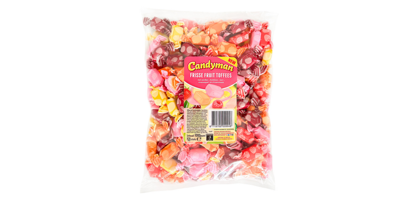 Bonbons Toffees Candyman fruits sachet 1kg