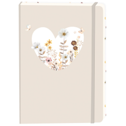 Notitieboek wit hart A5 lijn 92 pagina's softcover beige
