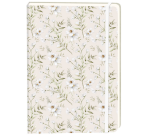 Notitieboek witte bloemen A5 lijn 92 pagina's softcover creme