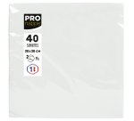 Pack of 40 micro-embossed 2-ply wadding napkins - 38x38 cm
