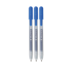 Stylo gel Sakura Gelly Toll Classic 08 rétractable set 3 pièces bleu