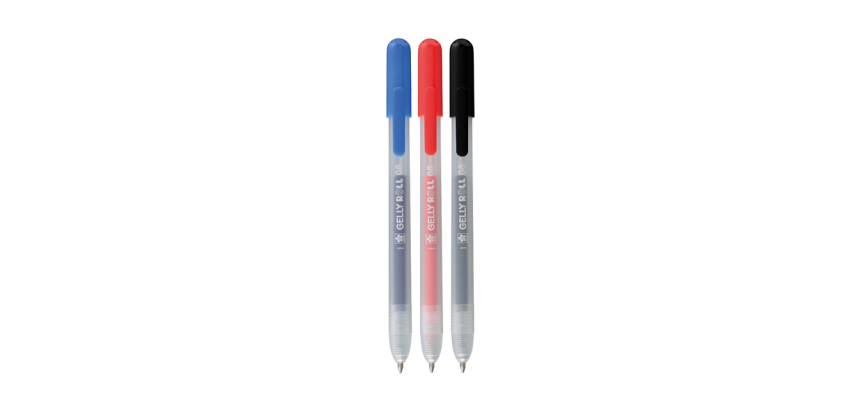 Stylo gel Sakura Gelly Roll Classic 08 rétractable set 3 couleurs
