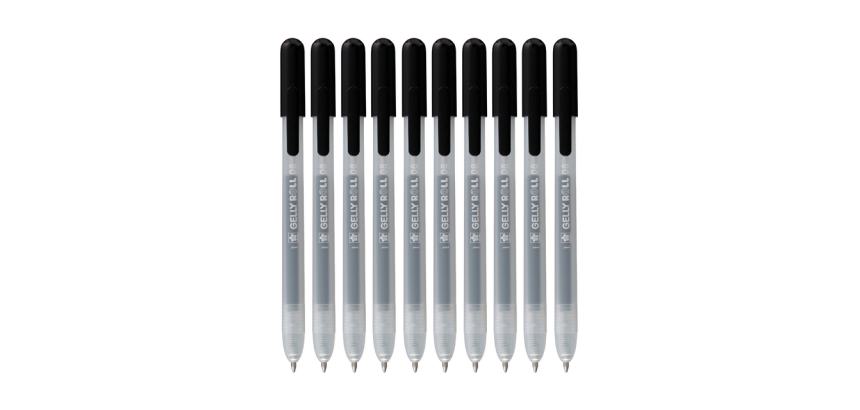 Sakura Gelly Roll Classic 08 Gelstift, einziehbar, Set mit 10 Farben Schwarz.