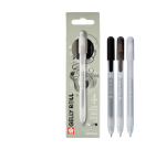 Sakura Gelly Roll Special 08 retractable gel pen set 3 colors silver