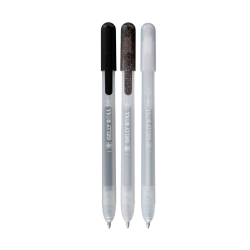 Stylo gel Sakura Gelly Roll Spécial 08 rétractable set 3 couleurs argent