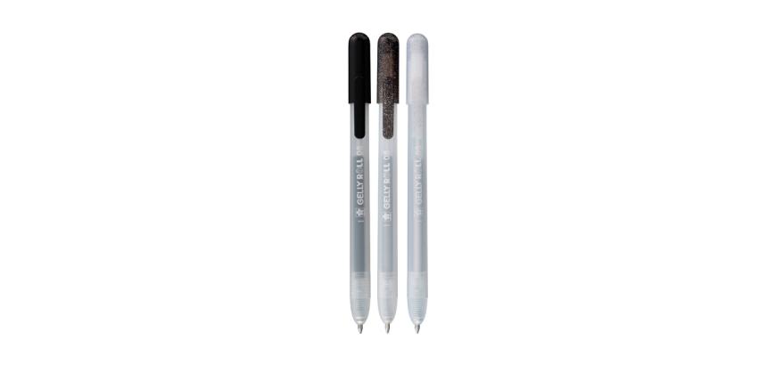 Sakura Gelly Roll Special 08 retractable gel pen set 3 colors silver