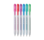 Stylo gel Sakura Gelly Roll Metallic 08 rétractable set 6 couleurs
