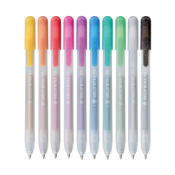 Stylo gel Sakura Gelly Roll Metallic 08 rétractable set 10 couleurs