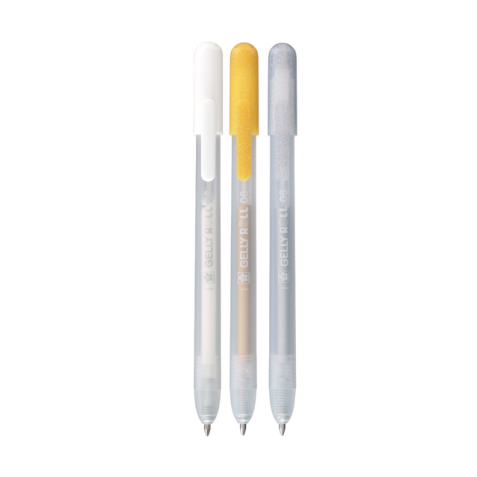 Stylo gel Sakura Gelly Roll Spécial 08 rétractable set 3 couleurs or
