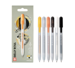 Stylo gel Sakura Gelly Roll Spécial 08 rétractable set 6 couleurs