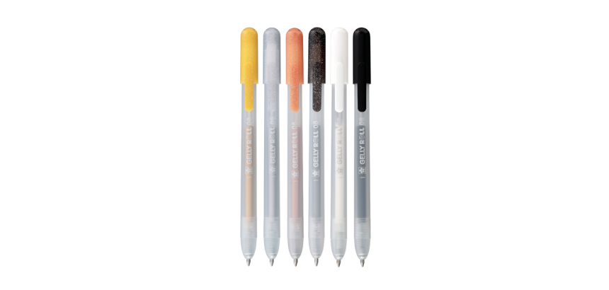 Stylo gel Sakura Gelly Roll Spécial 08 rétractable set 6 couleurs