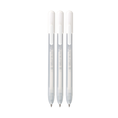 Stylo gel Sakura Gelly Roll Classic 08 rétractable set 3 couleurs blanc