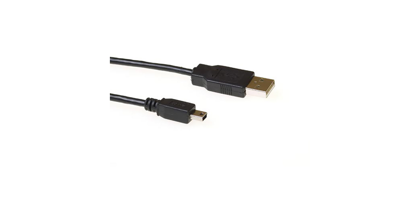 Câble ACT USB USB mini-B 2.0 M 5 broches noir 1,8m