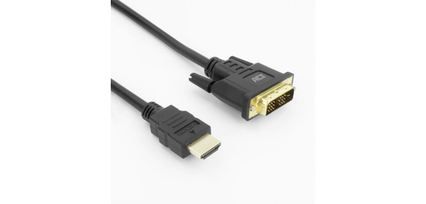 ACT HDMI DVI Cable 18+1 pin M/M black 2m