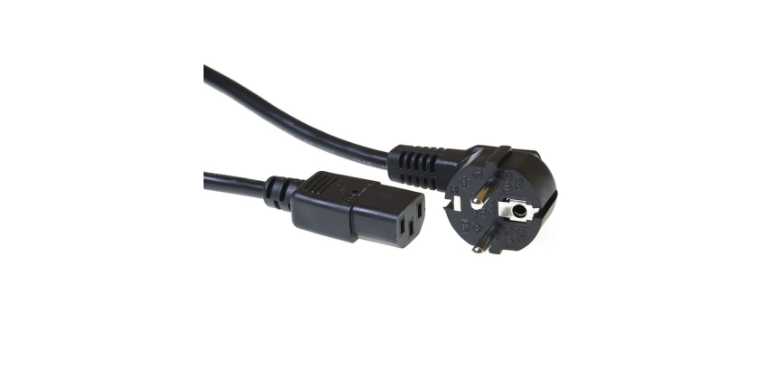 Kabel ACT Netsnoer CEE 7/7 male - C13 zwart 3 meter