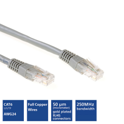 Câble ACT U/UTP CAT6 câble patch RJ45 Gris 3m