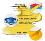 Gouache HIMI 56 couleurs 30g inclus néon et métallisé boîte de rangement blanche