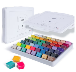 Gouache HIMI 56 couleurs 30g inclus néon et métallisé boîte de rangement blanche