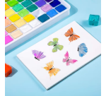 Gouache HIMI 56 couleurs 30g inclus néon et métallisé boîte de rangement blanche