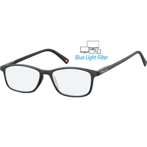Bril  Montana +0.00 dpt blue light filter zwart