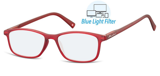 Leesbril  Montana +1.50 dpt blue light filter rood
