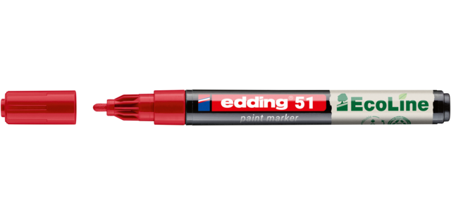 Paintmarker edding 51 EcoLine op waterbasis 1-2mm rood