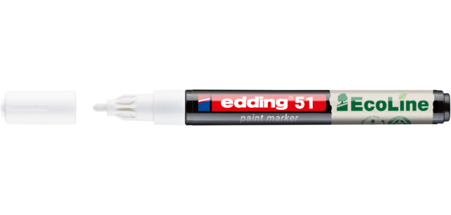 Paintmarker edding 51 EcoLine op waterbasis 1-2mm wit