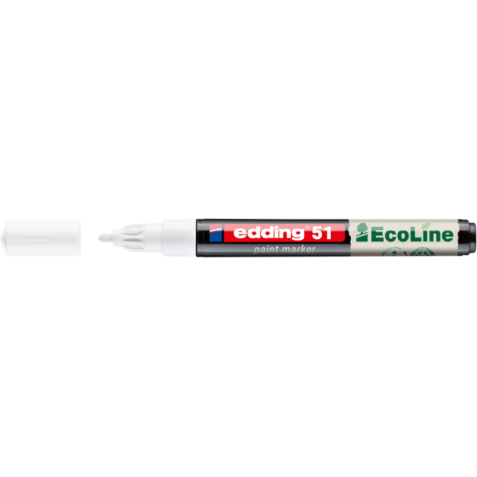 Marqueur peinture edding 51 EcoLine à base d'eau 1-2mm blanc