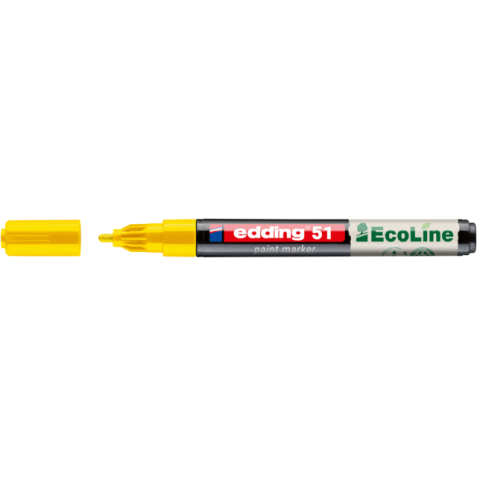Marqueur peinture edding 51 EcoLine à base d'eau 1-2mm jaune