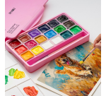 Gouache HIMI 18 kleuren 30gr opbergbox roze