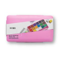 Gouache HIMI 18 couleurs 30g boîte de rangement rose