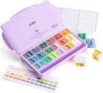 Gouache HIMI Twin cups 36 couleurs 12g boîte de rangement lilas