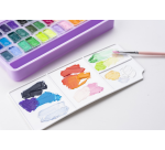 Gouache HIMI Twin cups 36 couleurs 12g boîte de rangement lilas