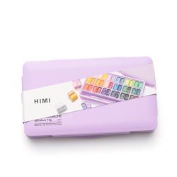 Gouache HIMI Twin cups 36 couleurs 12g boîte de rangement lilas