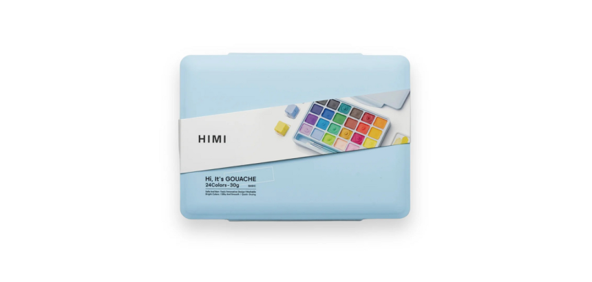 Gouache HIMI 24 couleurs boîte de rangement ice blue