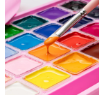 Gouache HIMI 24 kleuren 30gr opbergbox roze