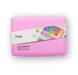 Gouache HIMI 24 couleurs boîte de rangement rose