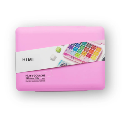 Gouache HIMI 24 couleurs boîte de rangement rose