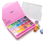Gouache HIMI 24 kleuren 30gr opbergbox roze