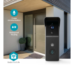 Nedis SmartLife Wi-Fi Video Doorbell 3MP Full HD 1296p Black