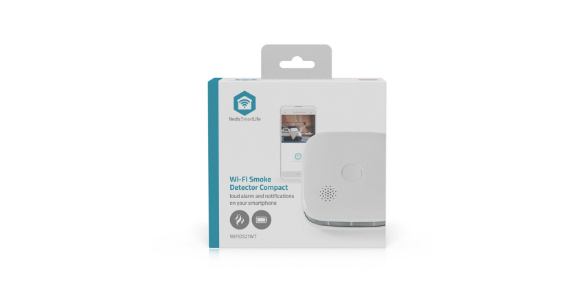 Détecteur de fumée Nedis Smartlife Wi-FI 10 ans capteur blanc