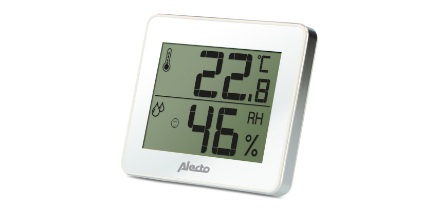 Thermometer hygrometer Alecto WS-55 wit - zilver