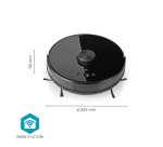 Aspirateur robot Nedis Smartlife Wi-Fi laser 3-en-1 noir